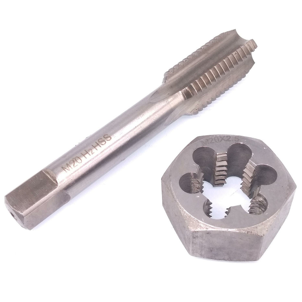 US Stock HSS M20 x 2mm Tap & 20x2.0mm Hexagon Die Metric Thread Right Hand Set