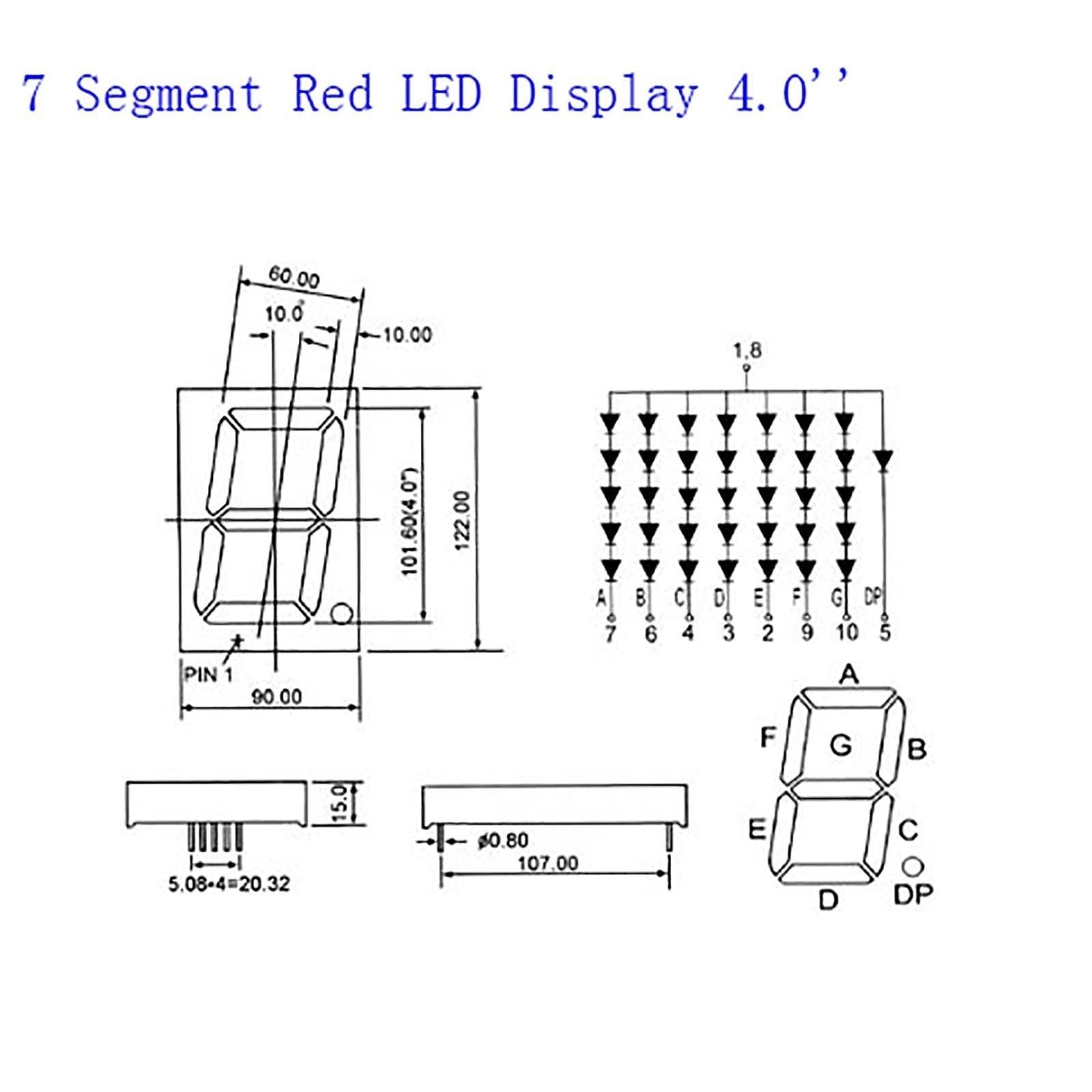 AU Stock4 inch 7 Segment Red LED Display Common Anode