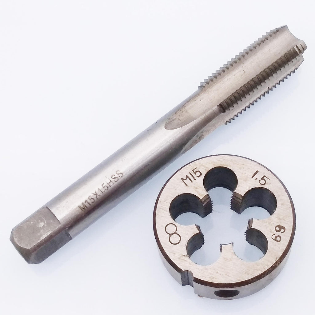 US Stock HSS M15 x 1.5mm Tap & M15 x 1.5mm Die Metric Thread Right Hand