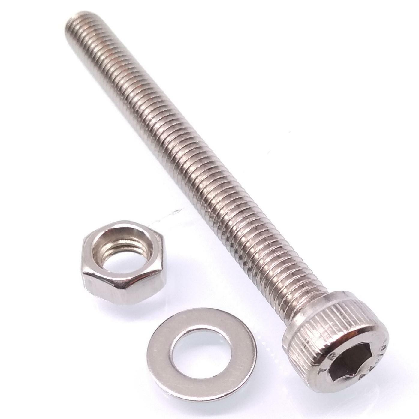 50x M5 x 50mm Socket Head Cap Screws Stainless Steel Allen Socket Nuts Washers