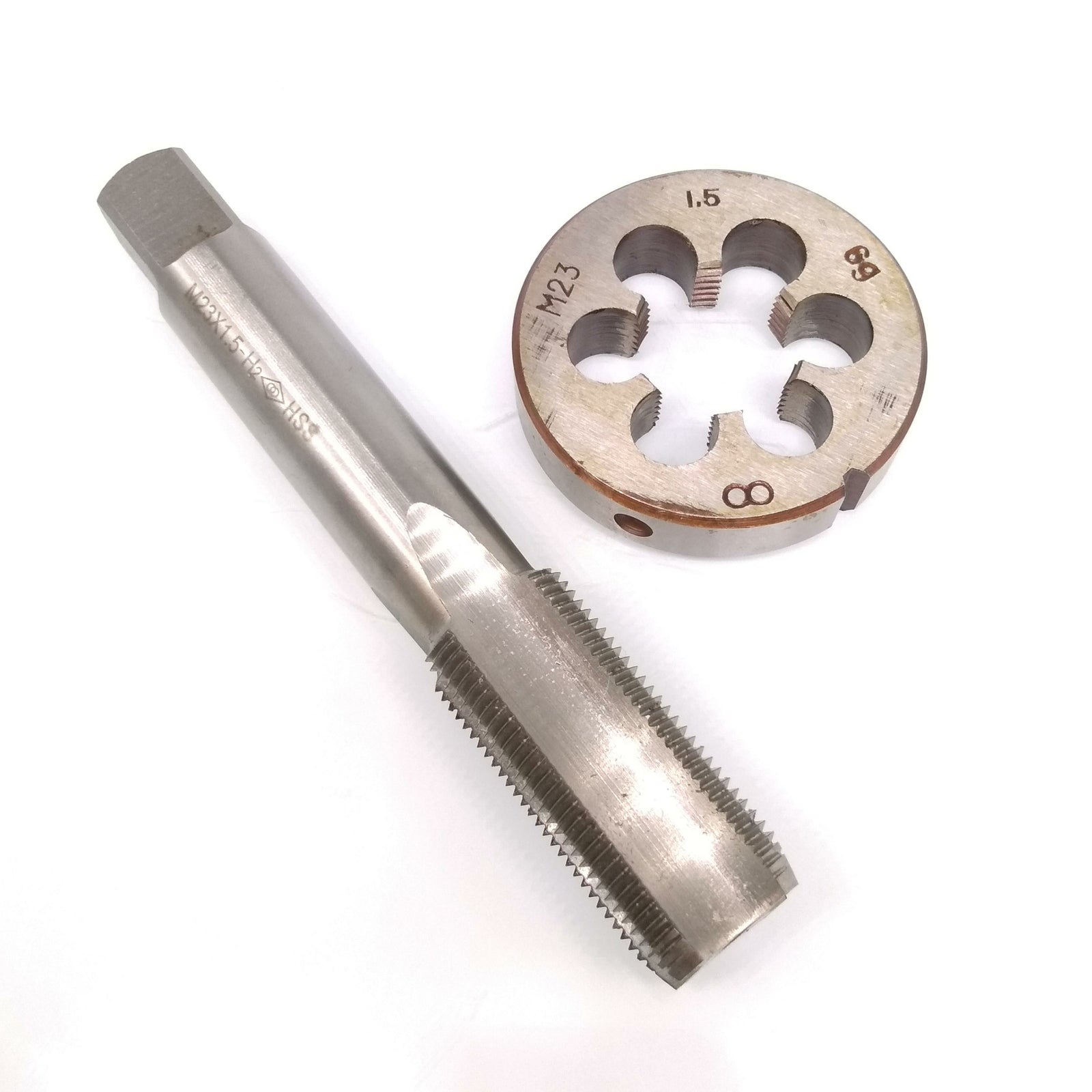 US Stock HSS M23 x 1.5mm Tap & M23 x 1.5mm Die Metric Thread Right Hand