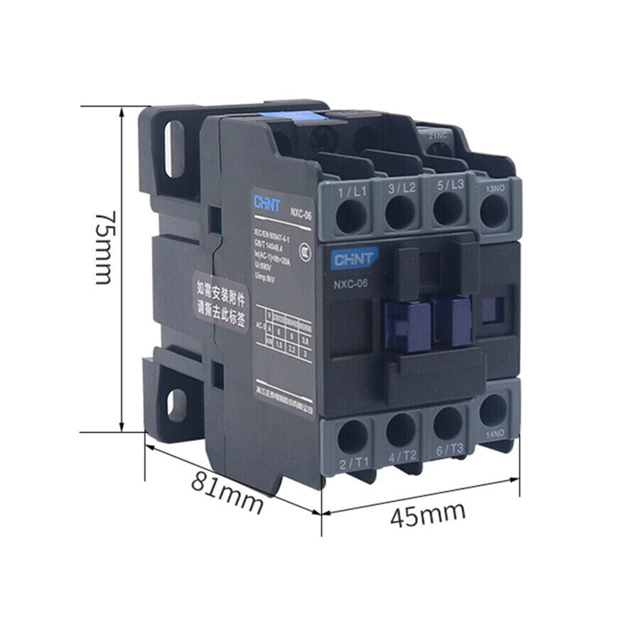 65 Amp AC Contactor 220V Coil Voltage 3 Pole NXC-65