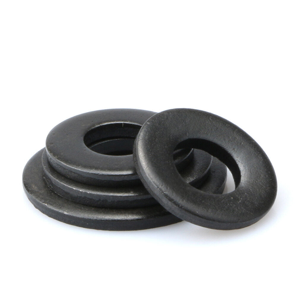 500pcs M2.5 x 5mm x 0.5mm Black Carbon Steel Metric Flat Washers Plain Gasket