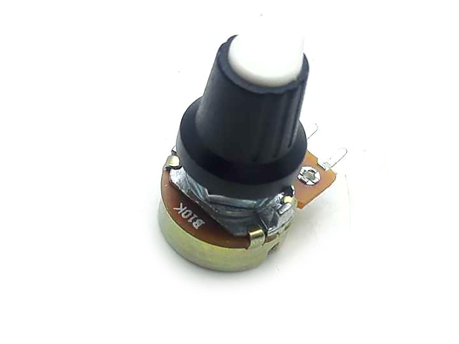 US Stock 5 Units 10K B10K OHM Linear Taper Rotary Potentiometer POT White Knob