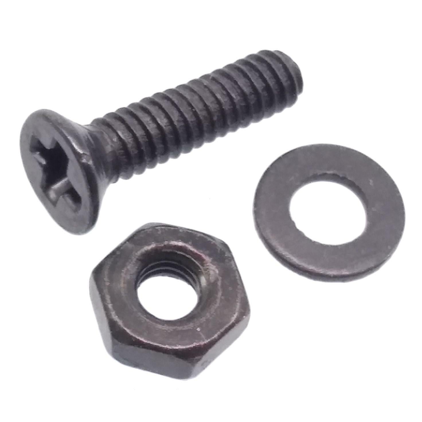 500pcs M2 x 10mm Flat Head Black Screws with Nuts Washers