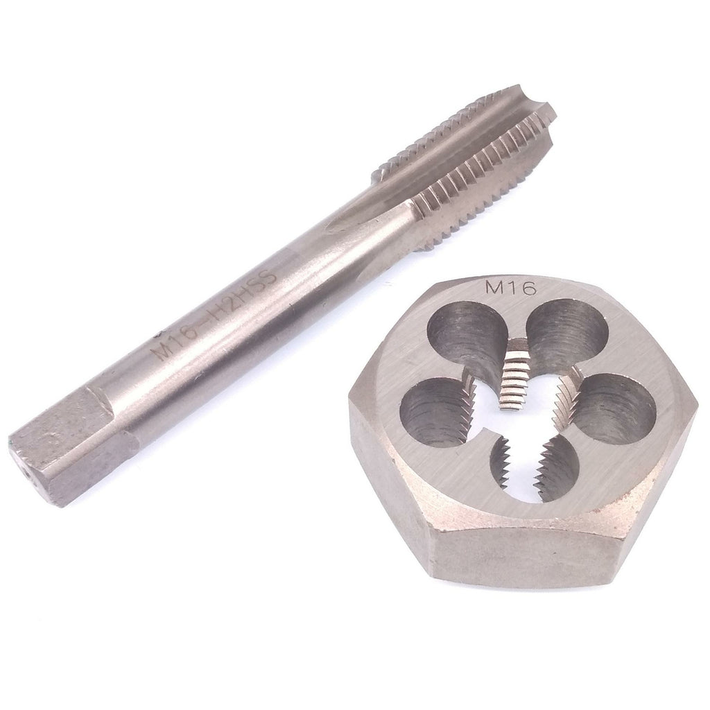 US Stock HSS M16 x 2mm Tap & M16 x 2mm Hexagon Die Metric Thread Right Hand Set