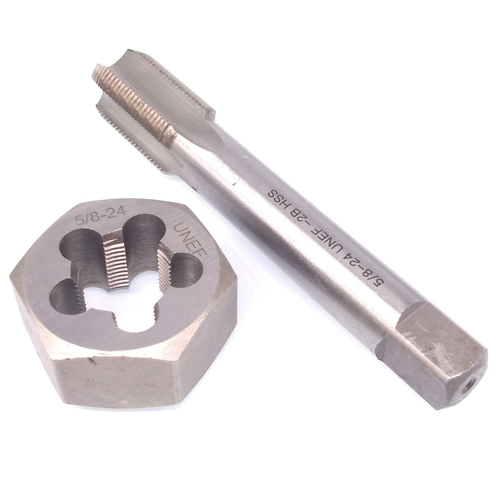 US Stock HSS 5/8-24 Tap & 5/8-24 Hexagon Die Thread Right Hand Set