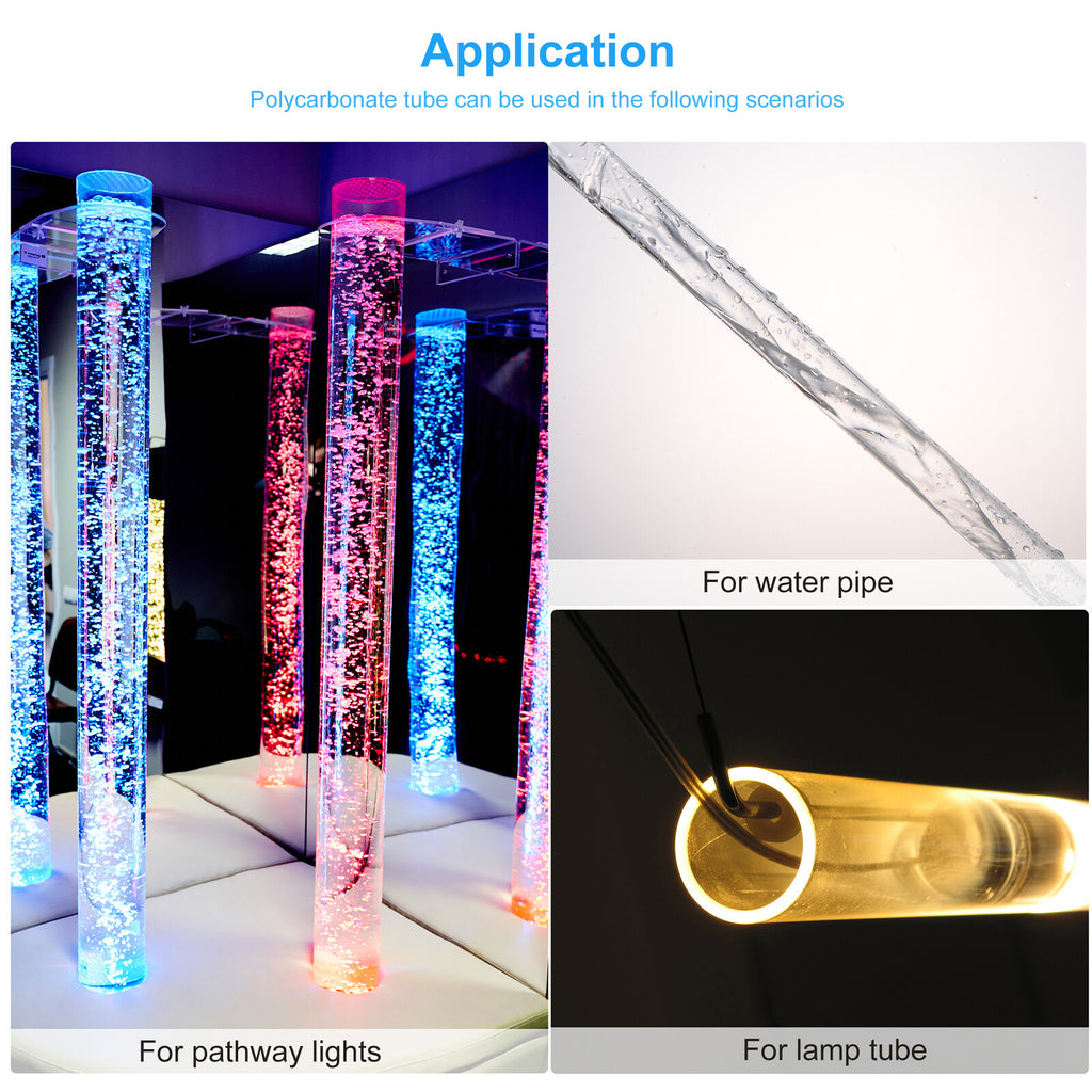 3pcs Plastic Pipe Rigid Tube Clear 0.23"(6mm) ID 0.31"(8mm) OD 6" (150mm) Length