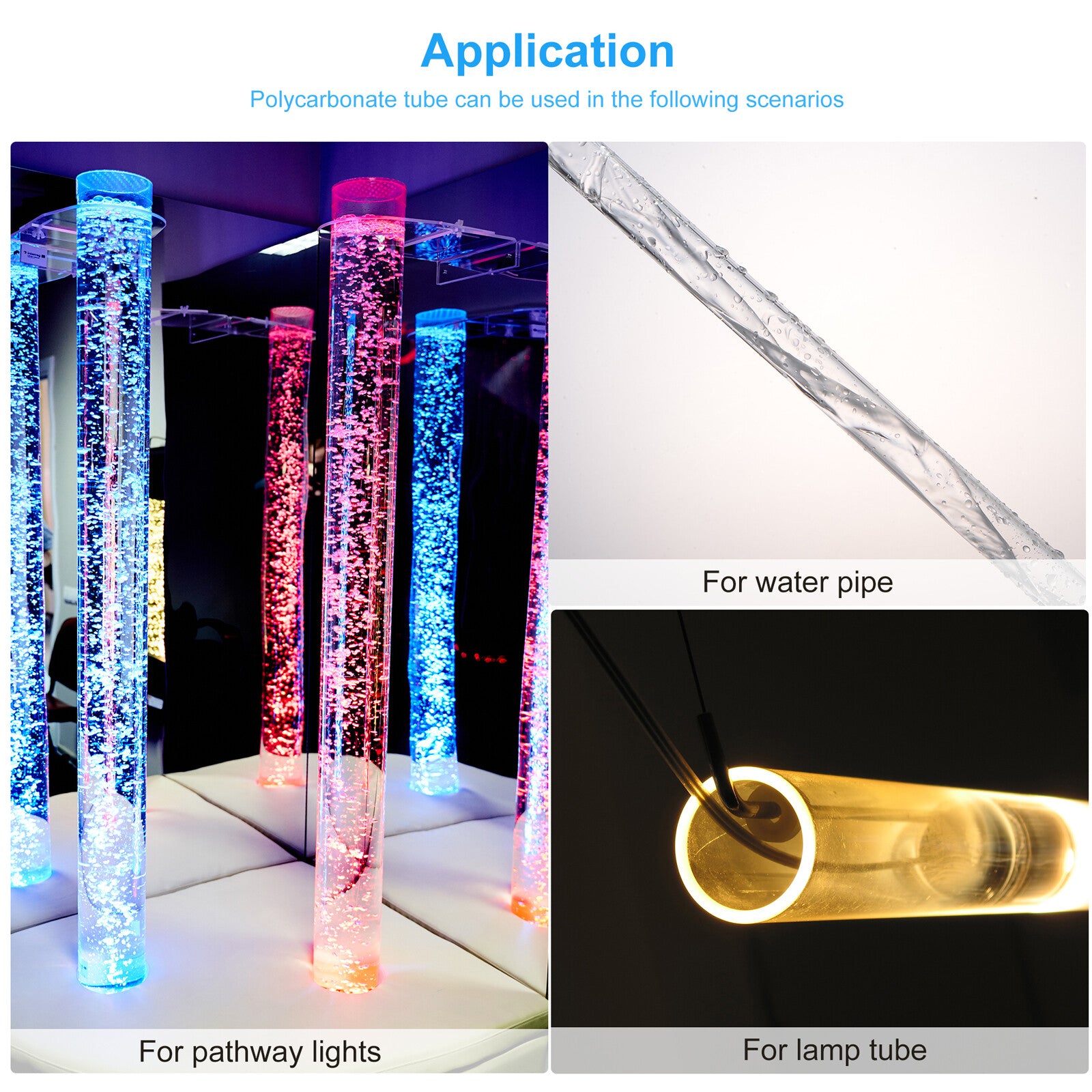 3pcs Plastic Pipe Rigid Tube Clear 0.23"(6mm) ID 0.31"(8mm) OD 6" (150mm) Length
