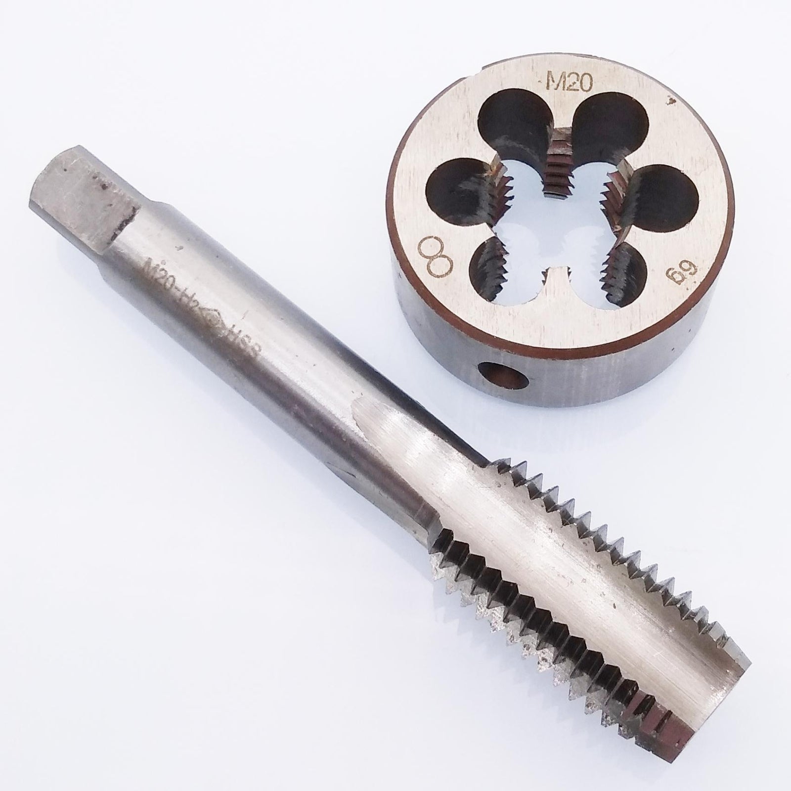 US Stock HSS M20 x 2.5mm Tap & M20 x 2.5mm Die Metric Thread Right Hand