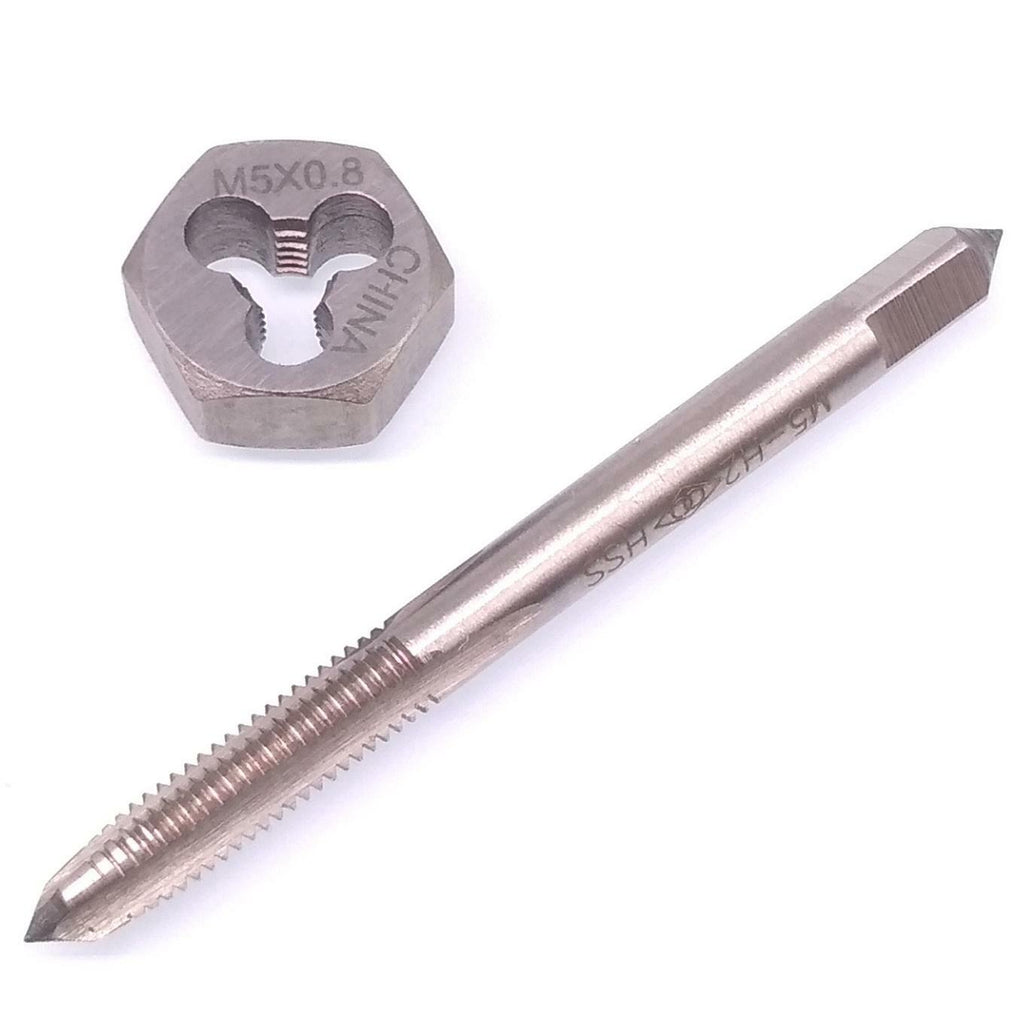 US Stock HSS M5 x 0.8mm Tap & 5 x 0.8mm Hexagon Die Metric Thread Right Hand Set