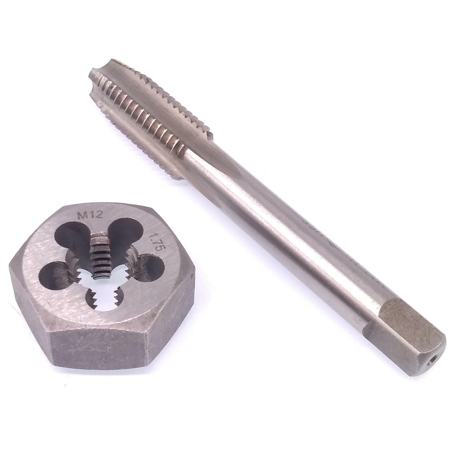 HSS M12 x 1.75mm Tap & M12 x 1.75mm Hexagon Die Metric Thread Right Hand Set