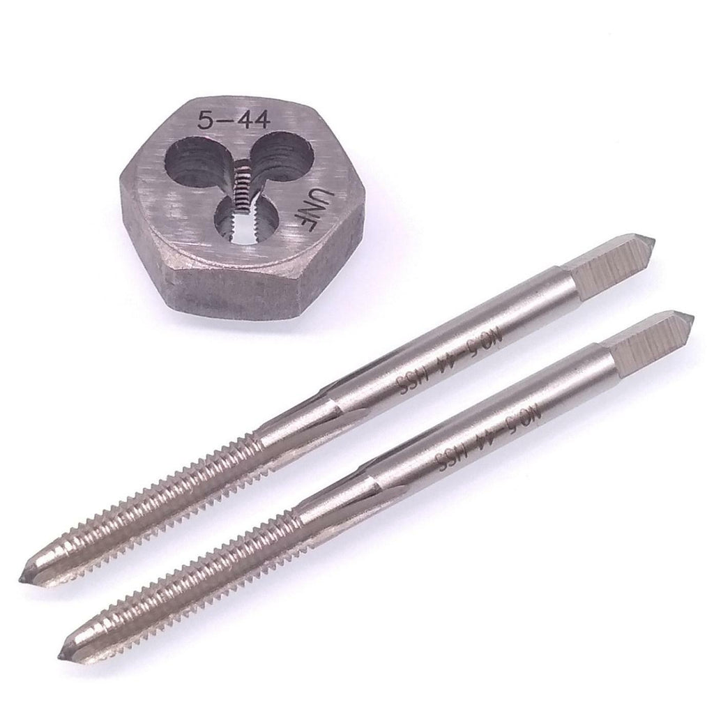 HSS 5-44 Taper & Plug Tap & 5-44 Hexagon Die Thread Right Hand Set