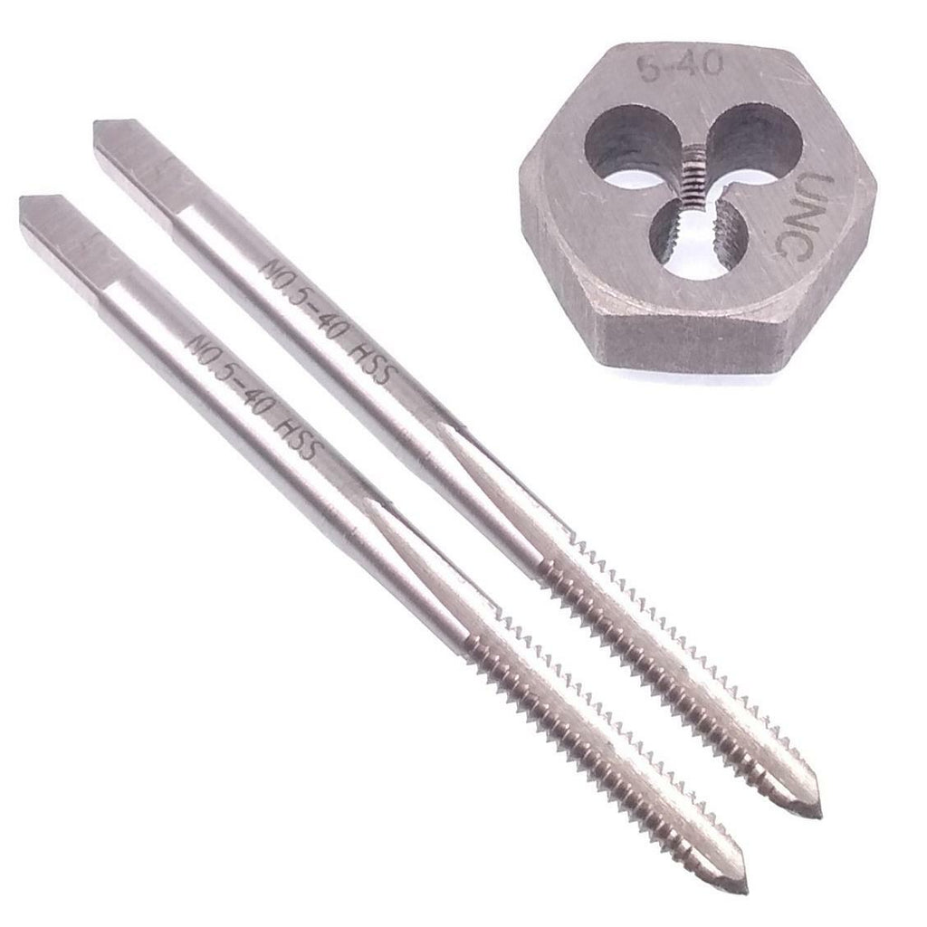 HSS 5-40 Taper & Plug Tap & 5-40 Hexagon Die Thread Right Hand Set