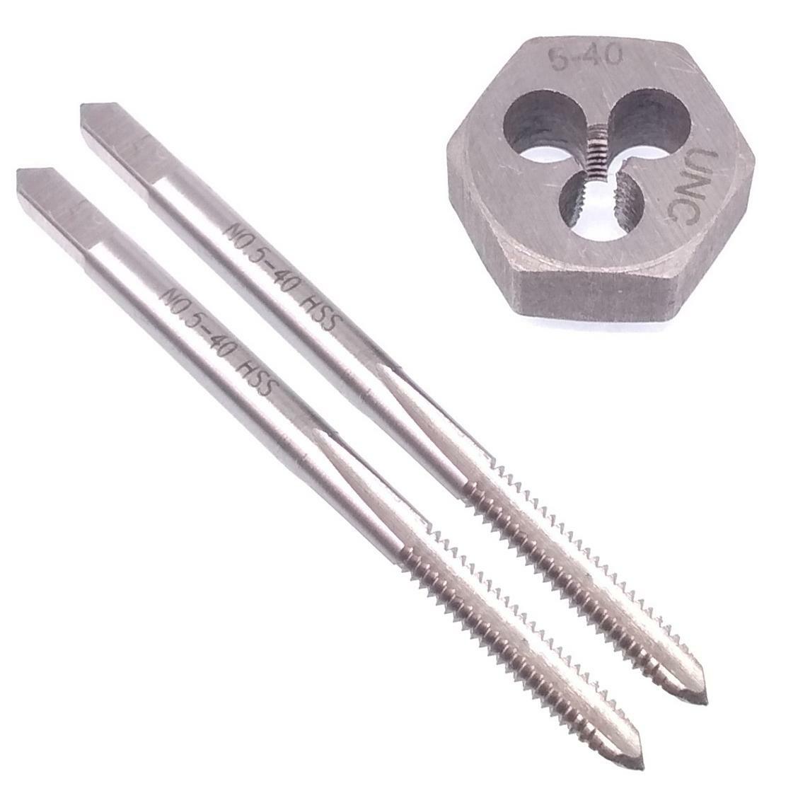 HSS 5-40 Taper & Plug Tap & 5-40 Hexagon Die Thread Right Hand Set