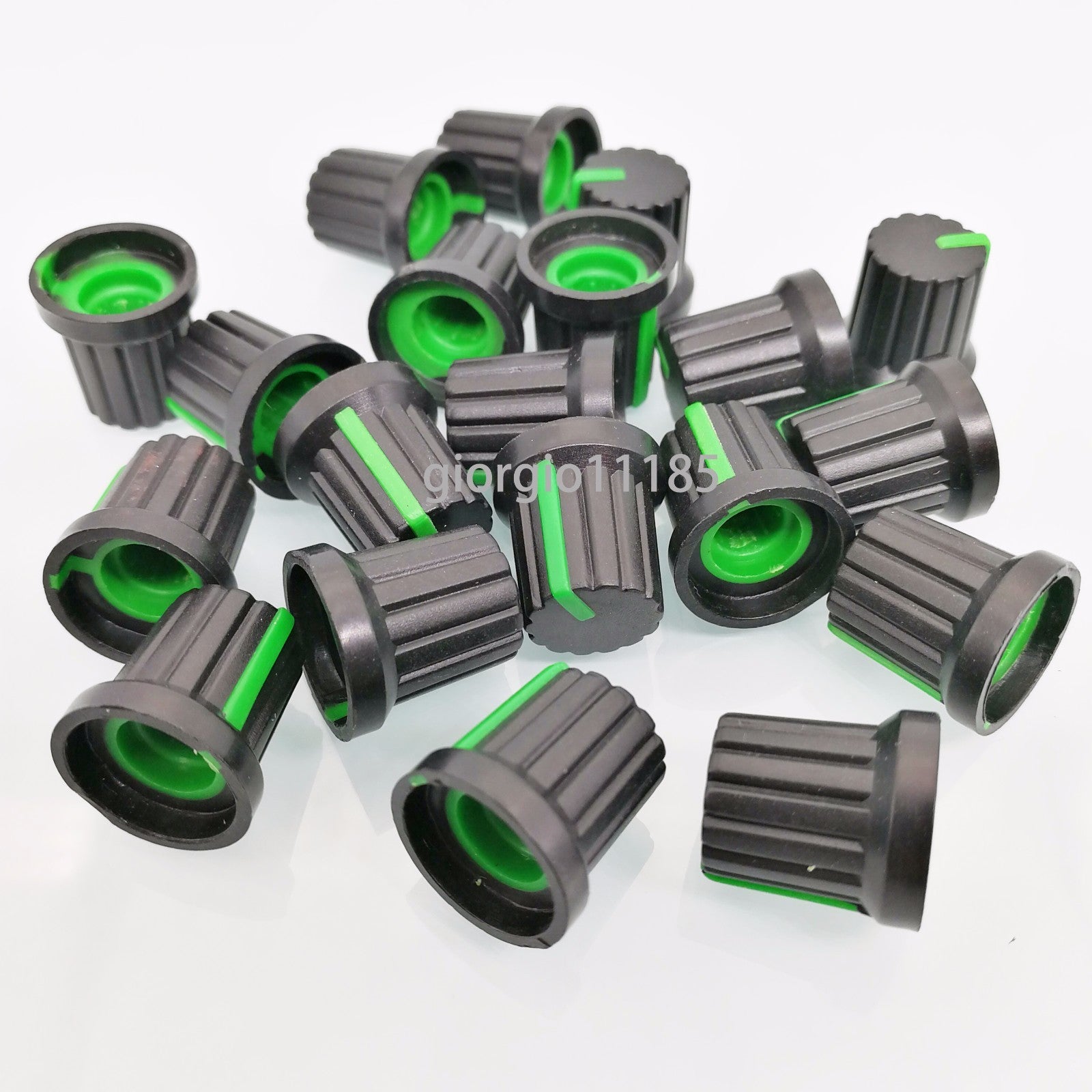 US Stock 20pcs Hi-Fi CD Volume Tone Control Potentiometer Knob 6mm Black Green
