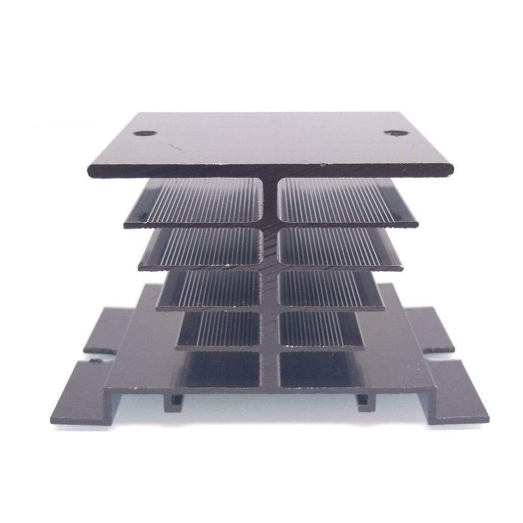 2pcs Aluminum Heat Sink 80mm x 50mm x 50mm for Solid State Relay SSR Black