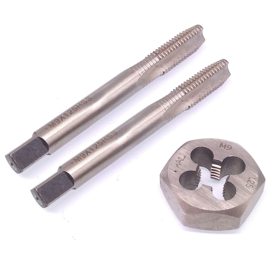 HSS M9 x 1.25mm Taper & Plug Tap & 9x1.25mm Hexagon Die Metric Thread Right Hand