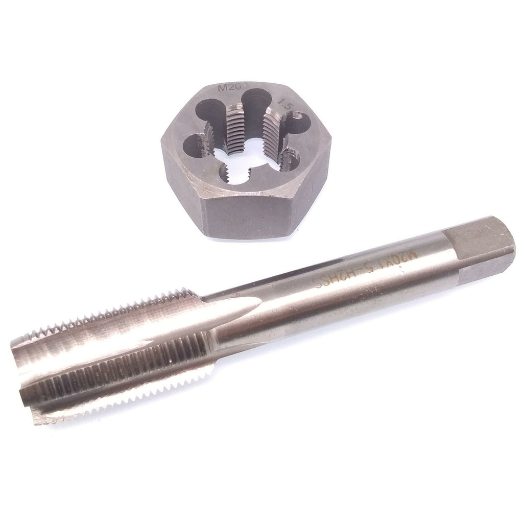 US Stock HSS M20 x 1.5mm Tap & 20x1.5mm Hexagon Die Metric Thread Right Hand Set