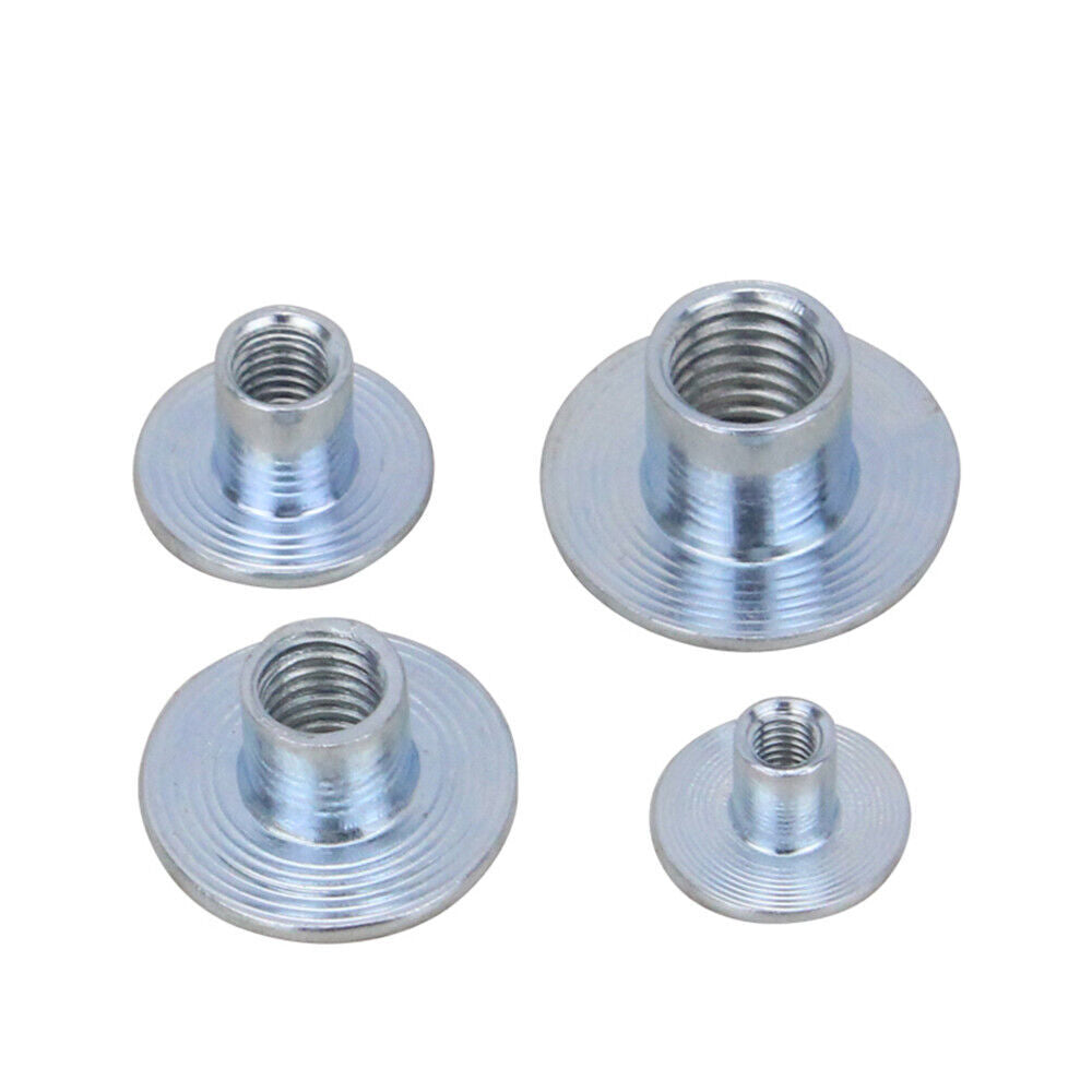 50pcs M6 x 10mm Cold Heading Steel Round Base Weld Nut Insert T Nut Furniture