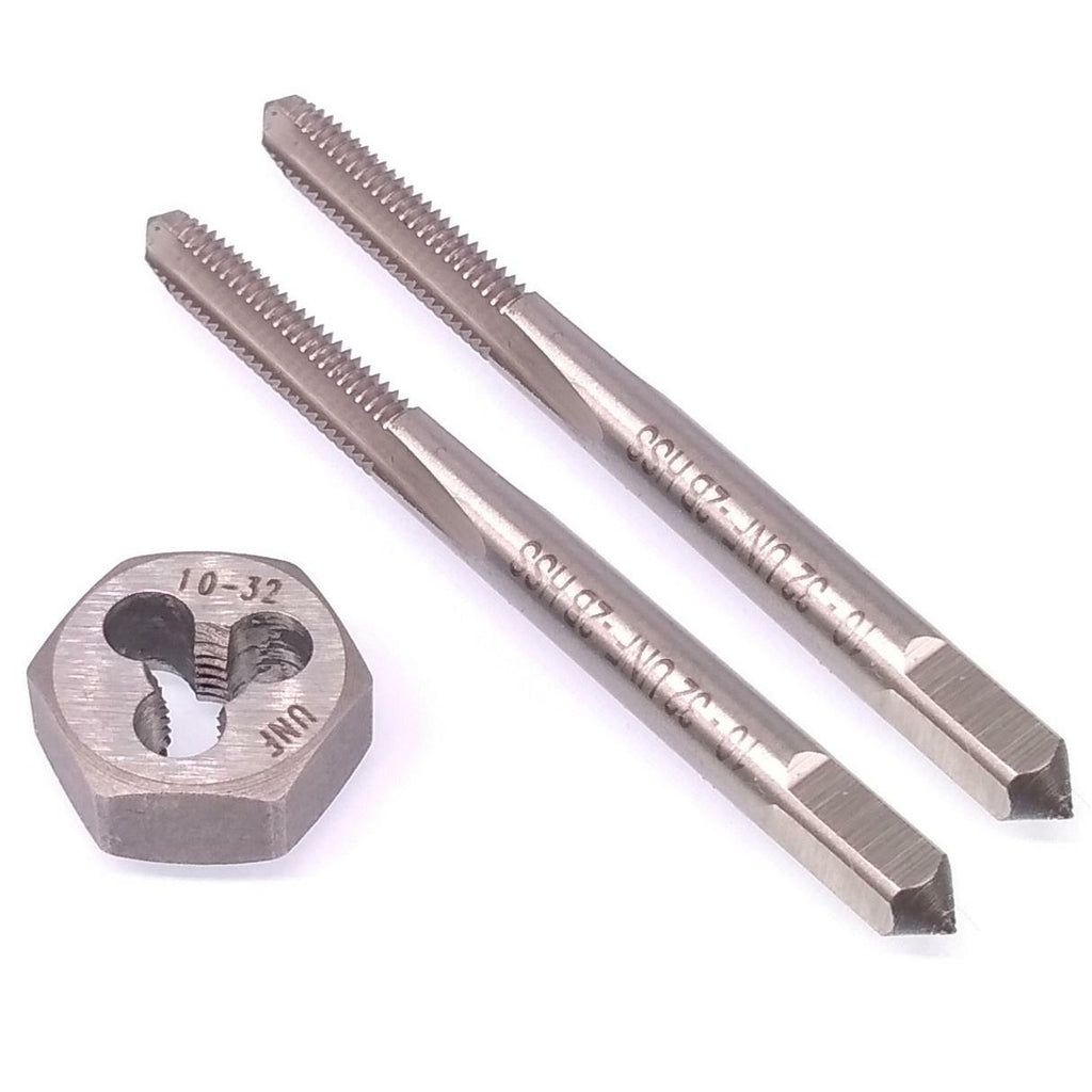 HSS 10-32 Taper & Plug Tap & 10-32 Hexagon Die Thread Right Hand Set