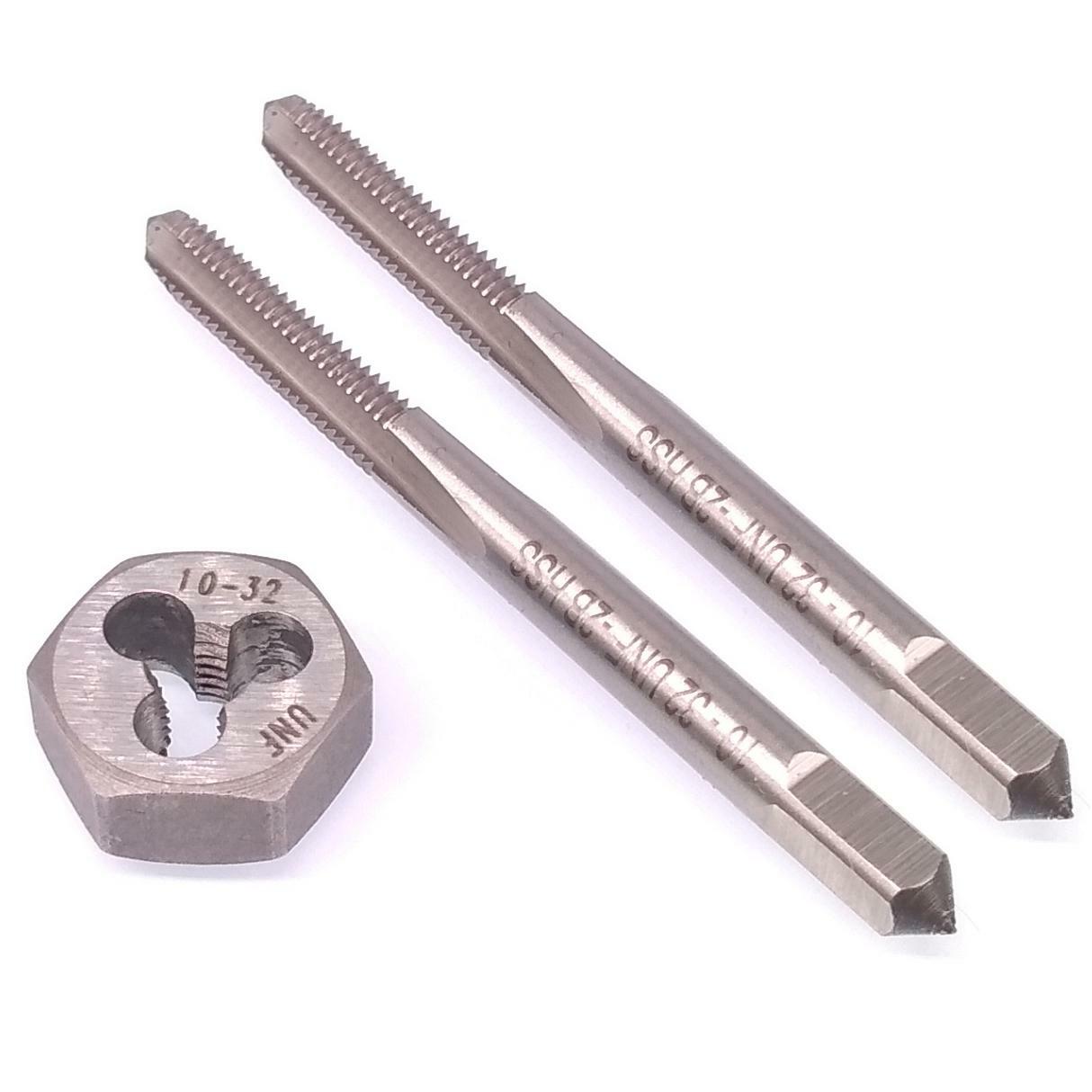 HSS 10-32 Taper & Plug Tap & 10-32 Hexagon Die Thread Right Hand Set