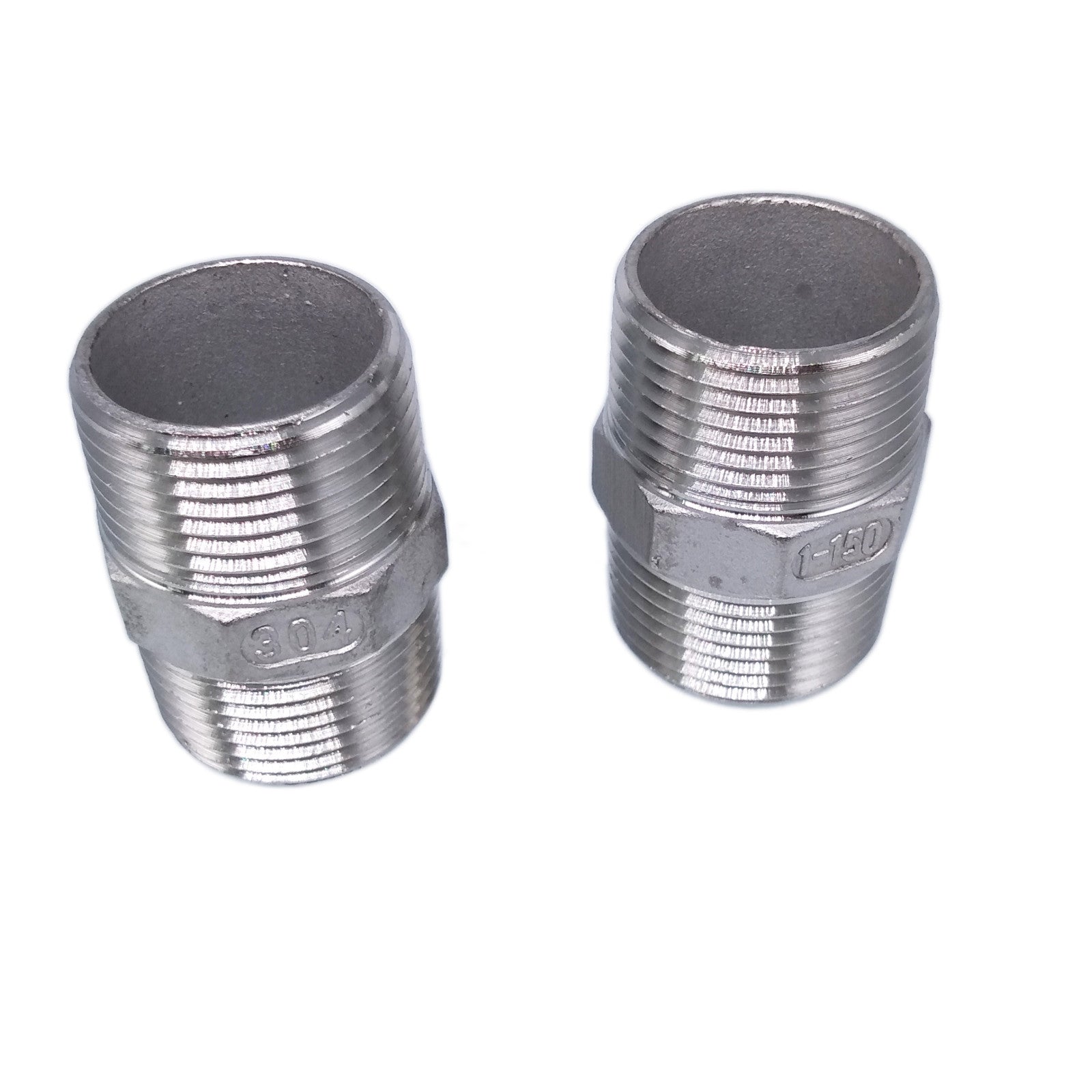 US Stock 2pcs 1" Male x 1" Male Hex Nipple SS 304 Threaded Pipe Fitting NPT