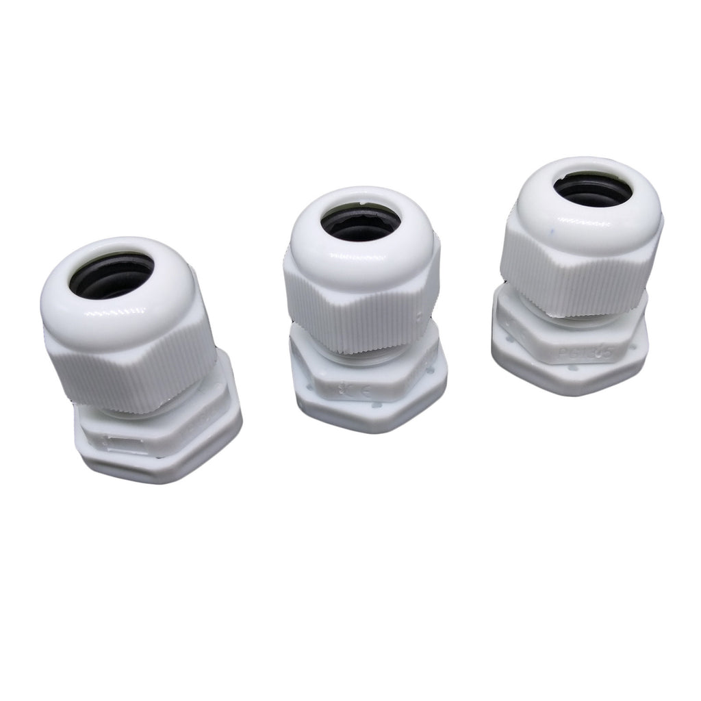 US Stock 10pcs PG13.5 White Waterproof Cable Gland Connector Cable Range 6-12mm