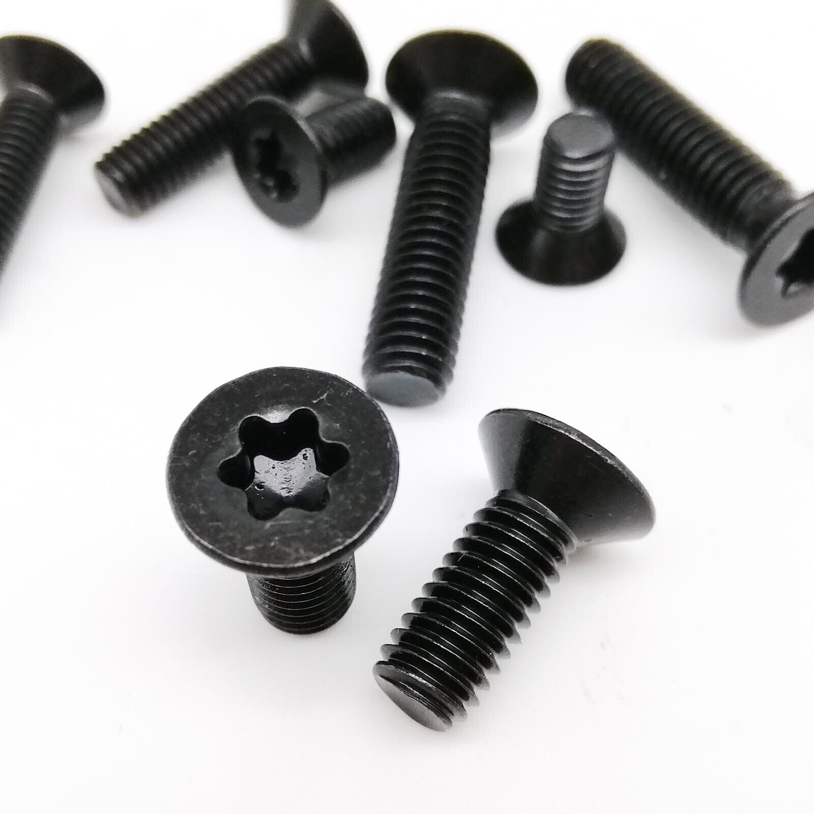 10pcs M5 x 16mm Black Six-Lobe Torx Head Flat Countersunk Screw Bolt