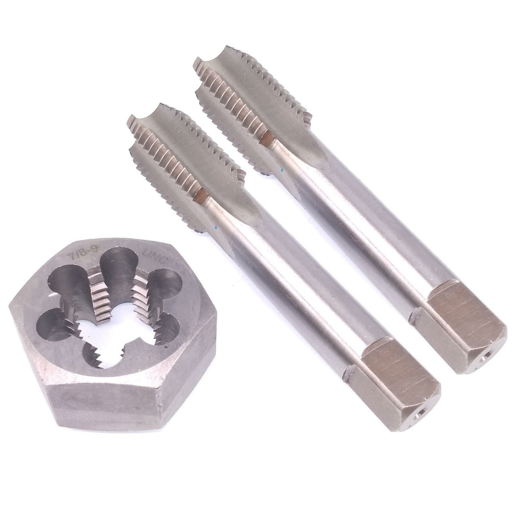 HSS 7/8-9 Taper & Plug Tap & 7/8-9 Hexagon Die Thread Right Hand Set