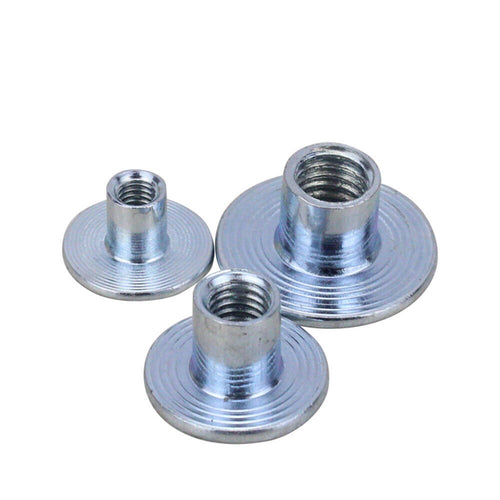 10pcs M4 x 8mm Cold Heading Steel Round Base Weld Nut Insert T Nut Furniture