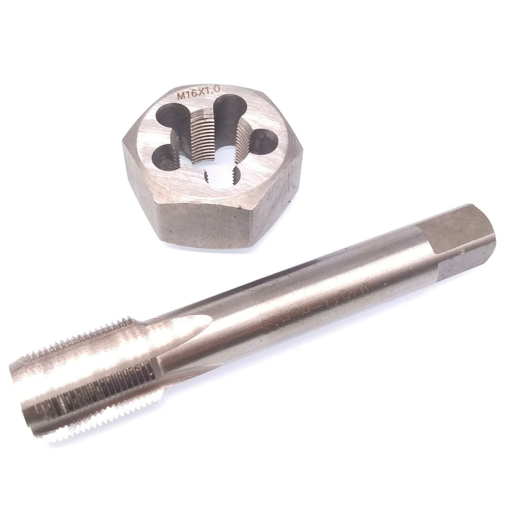US Stock HSS M16 x 1mm Tap & M16 x 1mm Hexagon Die Metric Thread Right Hand Set