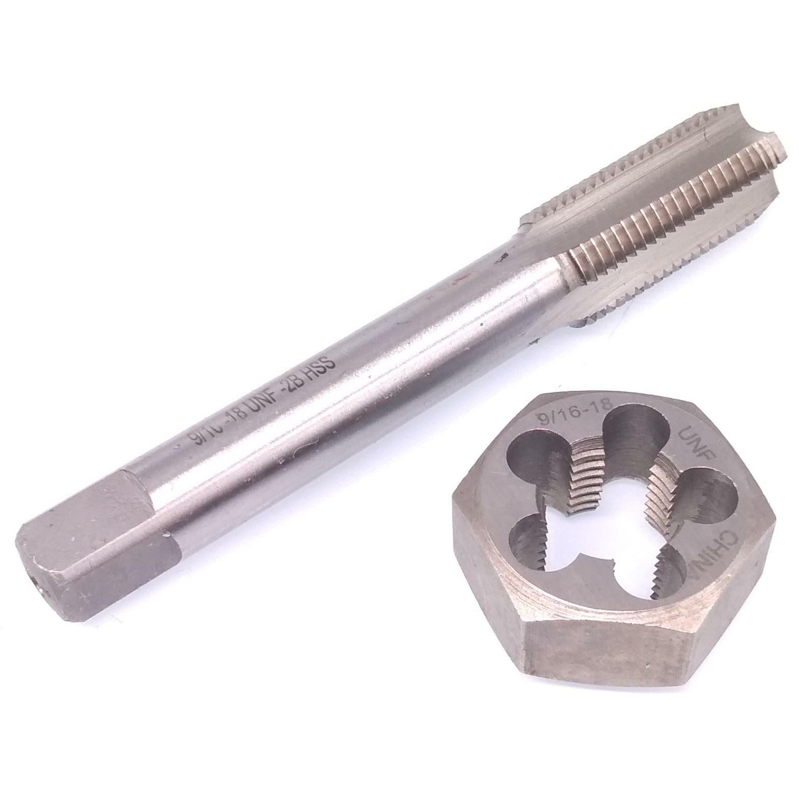 US Stock HSS 9/16-18 Tap & 9/16-18 Hexagon Die Thread Right Hand Set