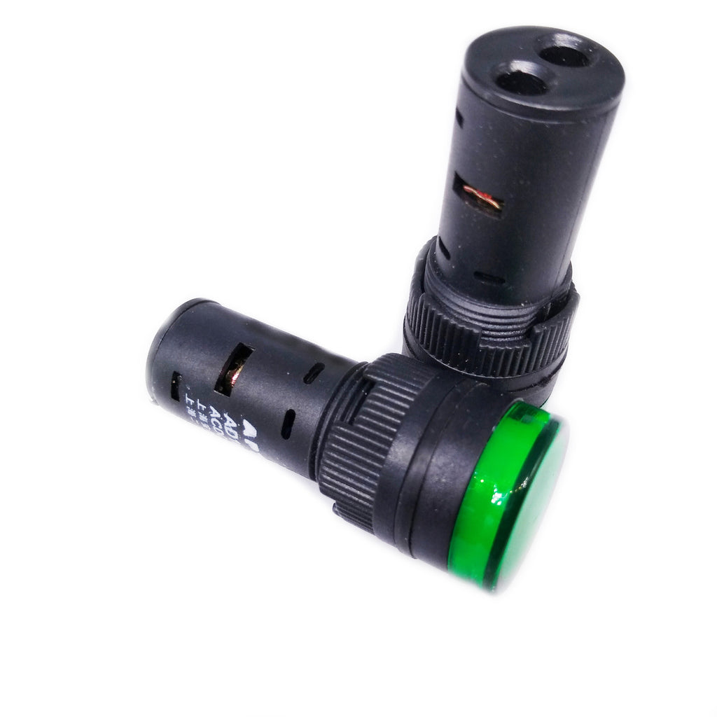 US Stock 5pcs AC/DC 110V 16mm Green LED Indicator Signal Light AD16-16C