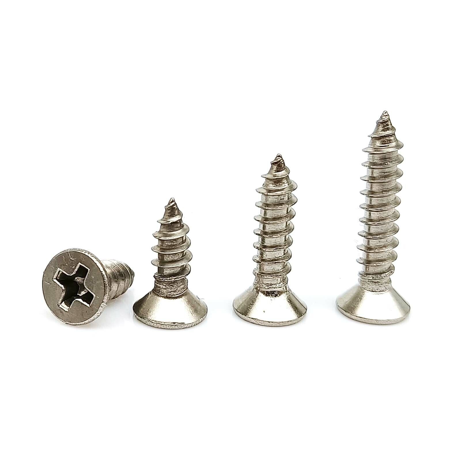 M1.2-M4 SS304 Phillips Flat Countersunk Head Self-tapping Wood Screw Set Kit #1
