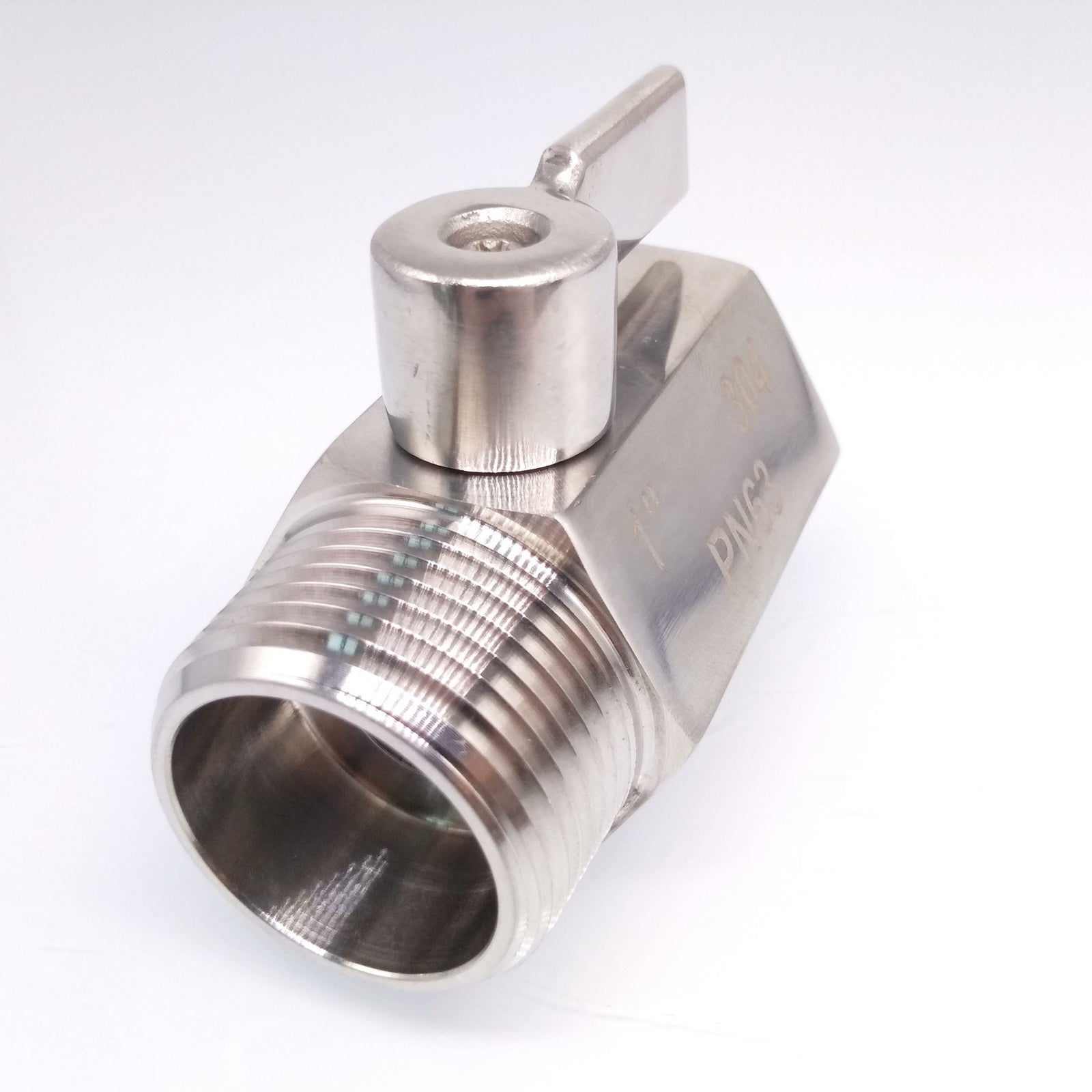 304 Stainless Steel Mini Ball Valve With Handle Female x Male NPT Thread 1''
