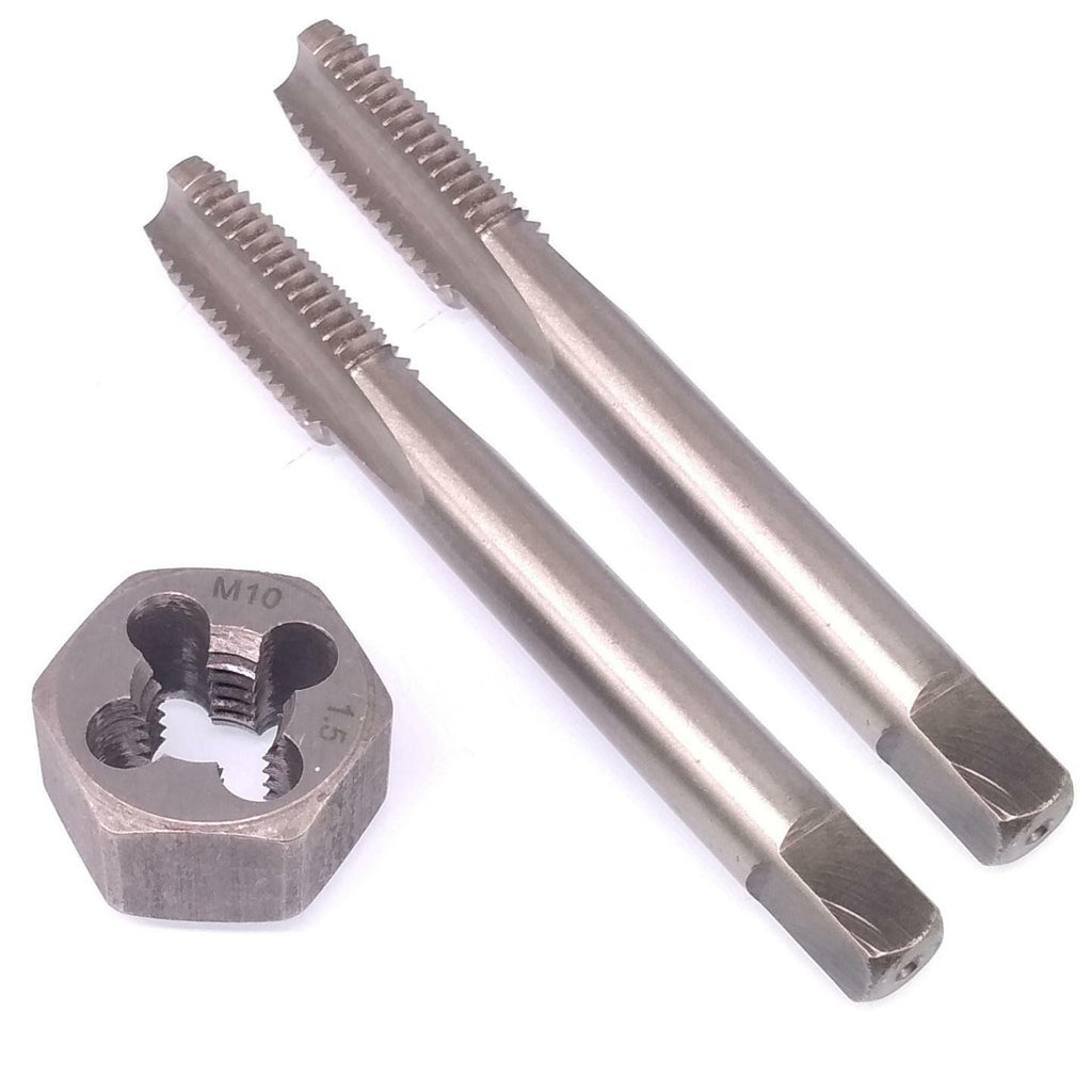 HSS M10 x 1.5mm Taper & Plug Tap & 10x1.5mm Hexagon Die Metric Thread Right Hand