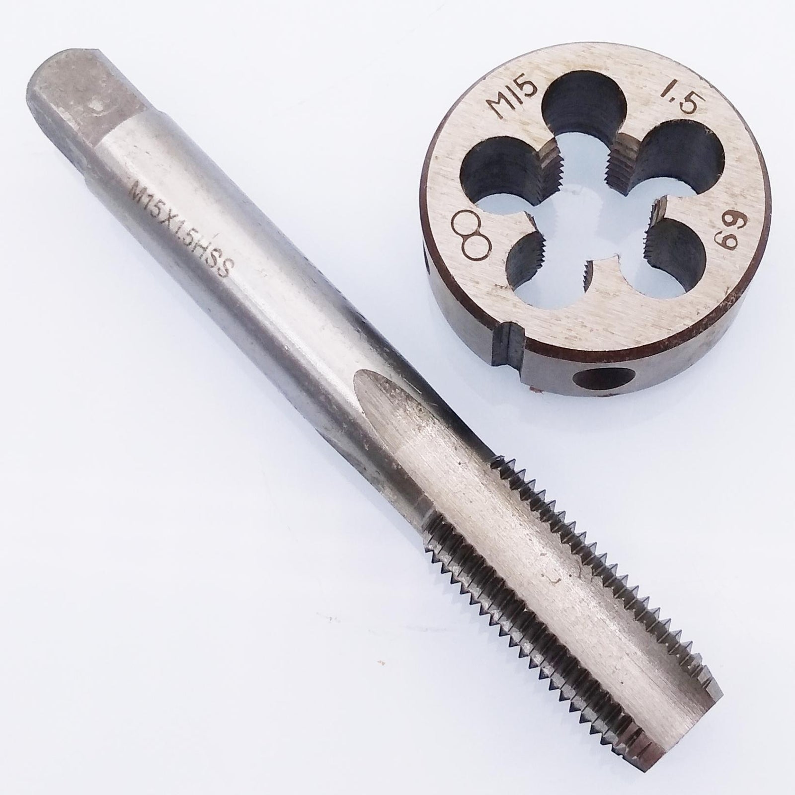 US Stock HSS M15 x 1.5mm Tap & M15 x 1.5mm Die Metric Thread Right Hand
