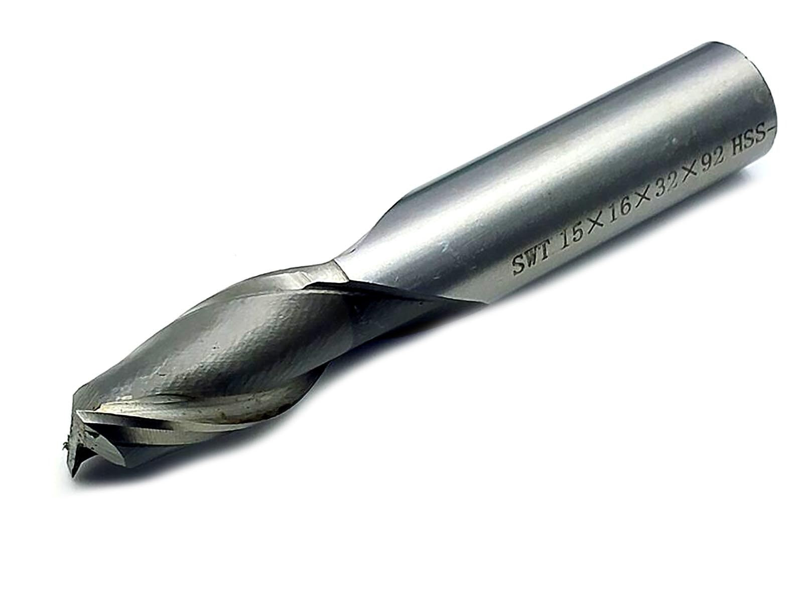 US Stock 15mm Two 2 Flute HSS & Aluminium End Mill Cutter CNC Bit