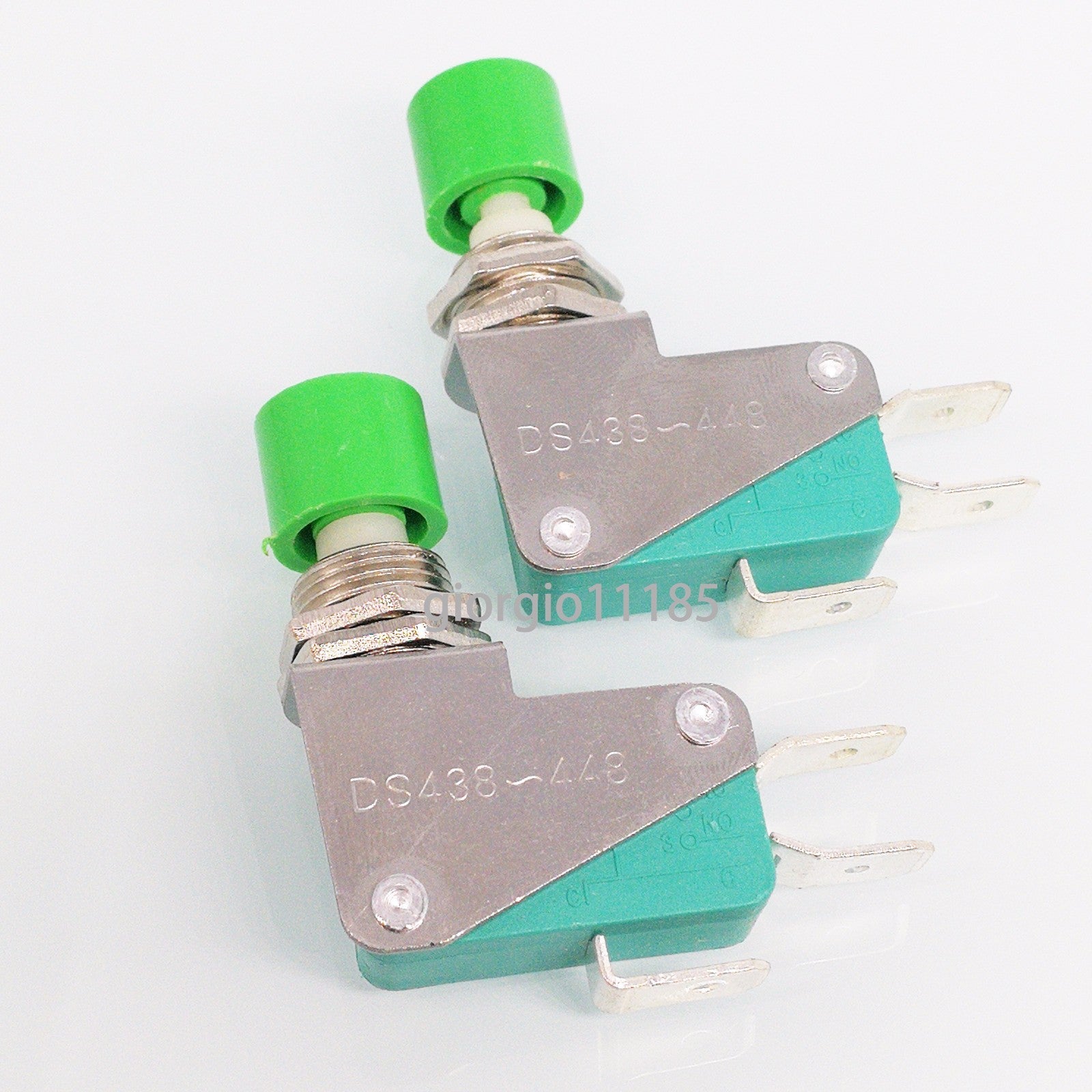 US Stock 2pcs SPDT NO NC Momentary Green Cap Push Button Micro Switch DS438