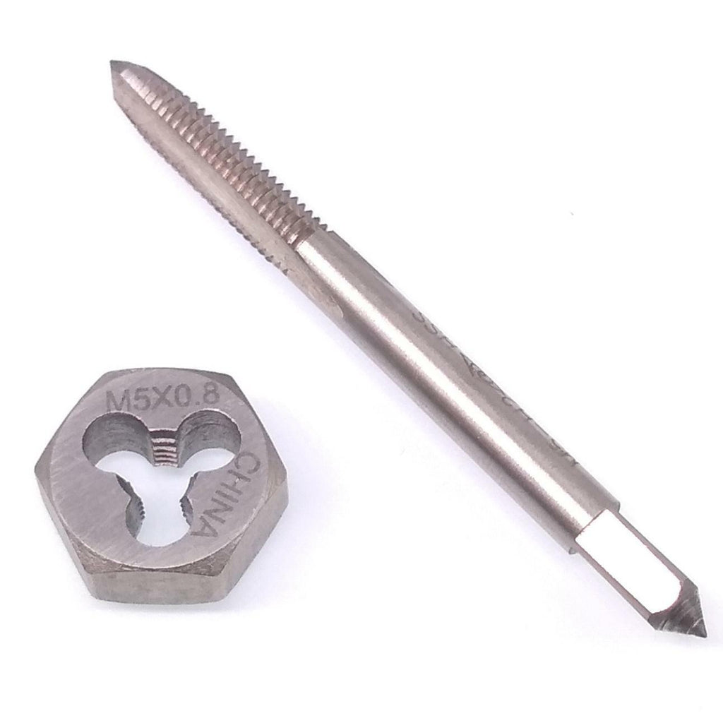 US Stock HSS M5 x 0.8mm Tap & 5 x 0.8mm Hexagon Die Metric Thread Right Hand Set