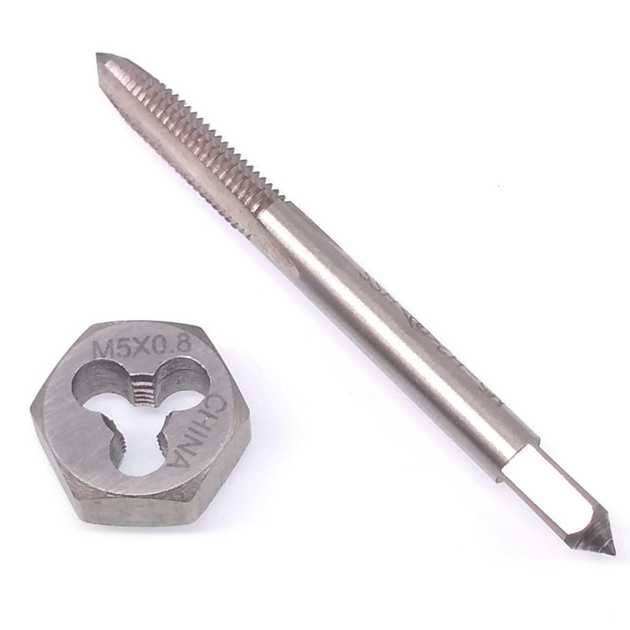 US Stock HSS M5 x 0.8mm Tap & 5 x 0.8mm Hexagon Die Metric Thread Right Hand Set