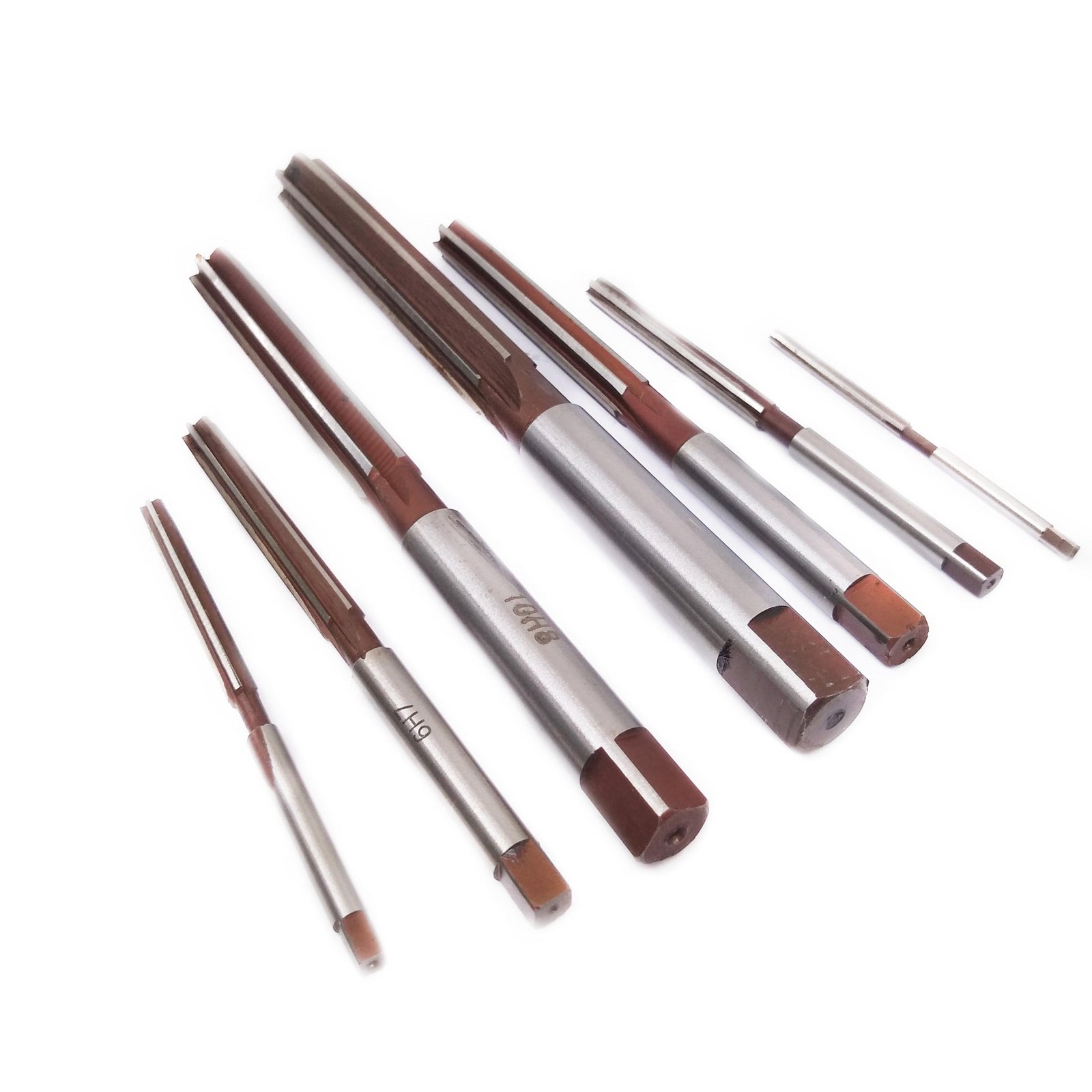 US Stock 7pcs 3 4 5 6 8 10 12mm Chucking Straight Shank HSS Hand Reamers Kit