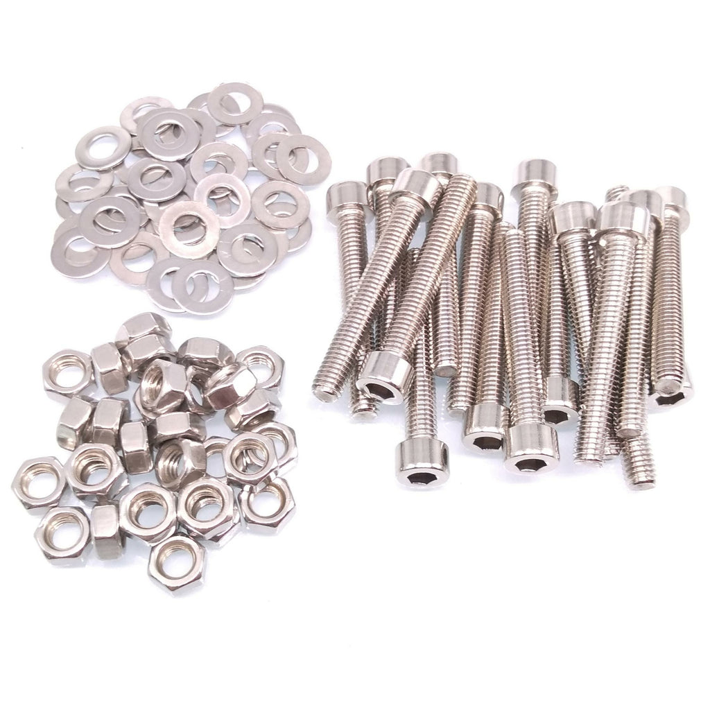 50x M5 x 40mm Socket Head Cap Screws Stainless Steel Allen Socket Nuts Washers