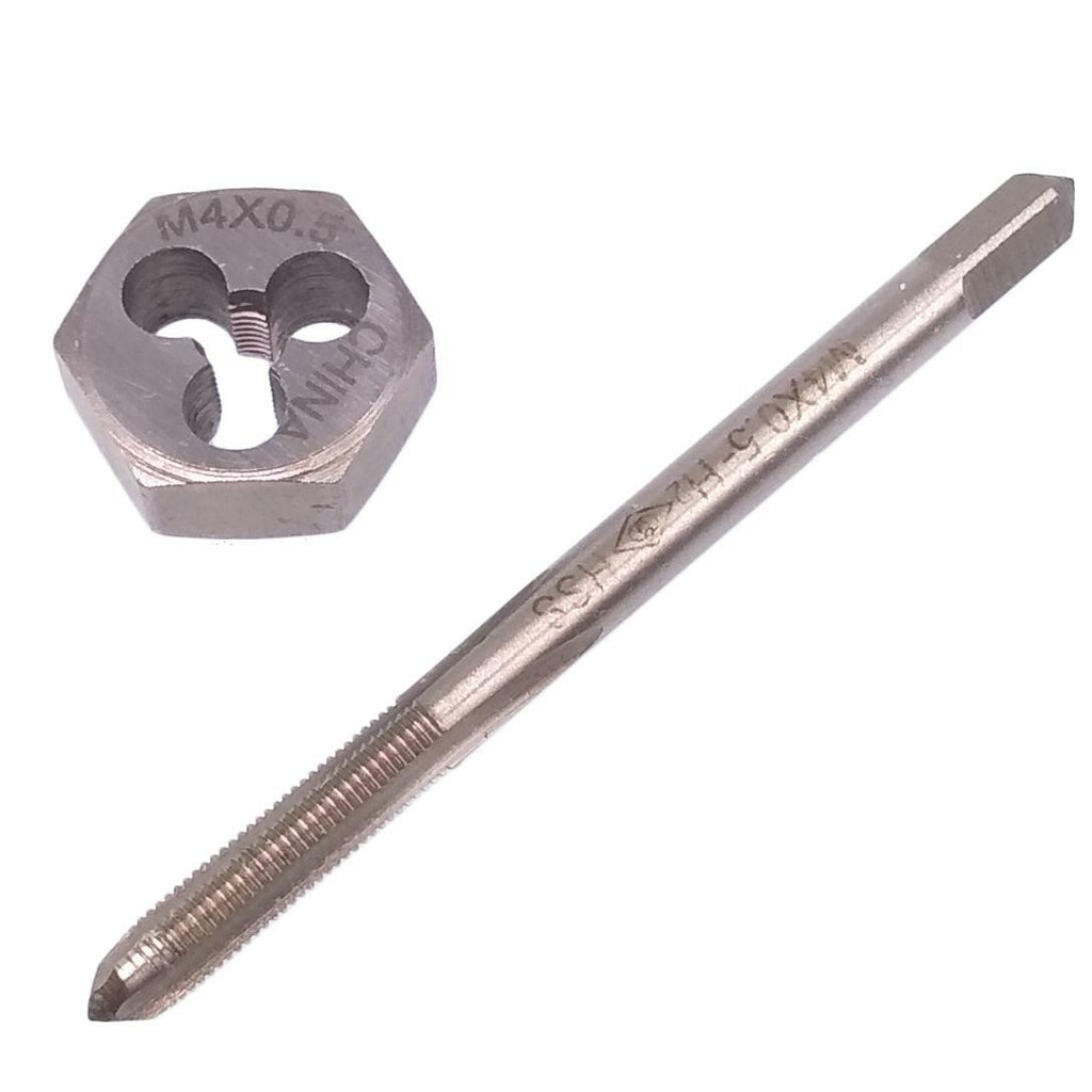 US Stock HSS M4 x 0.5mm Tap & 4 x 0.5mm Hexagon Die Metric Thread Right Hand Set