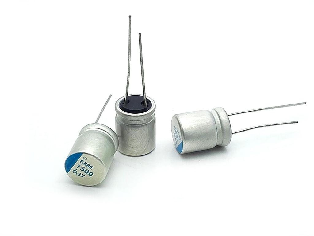 US Stock 10pcs 1500UF 6.3V 10x13mm Solid Aluminum Electrolytic Capacitors
