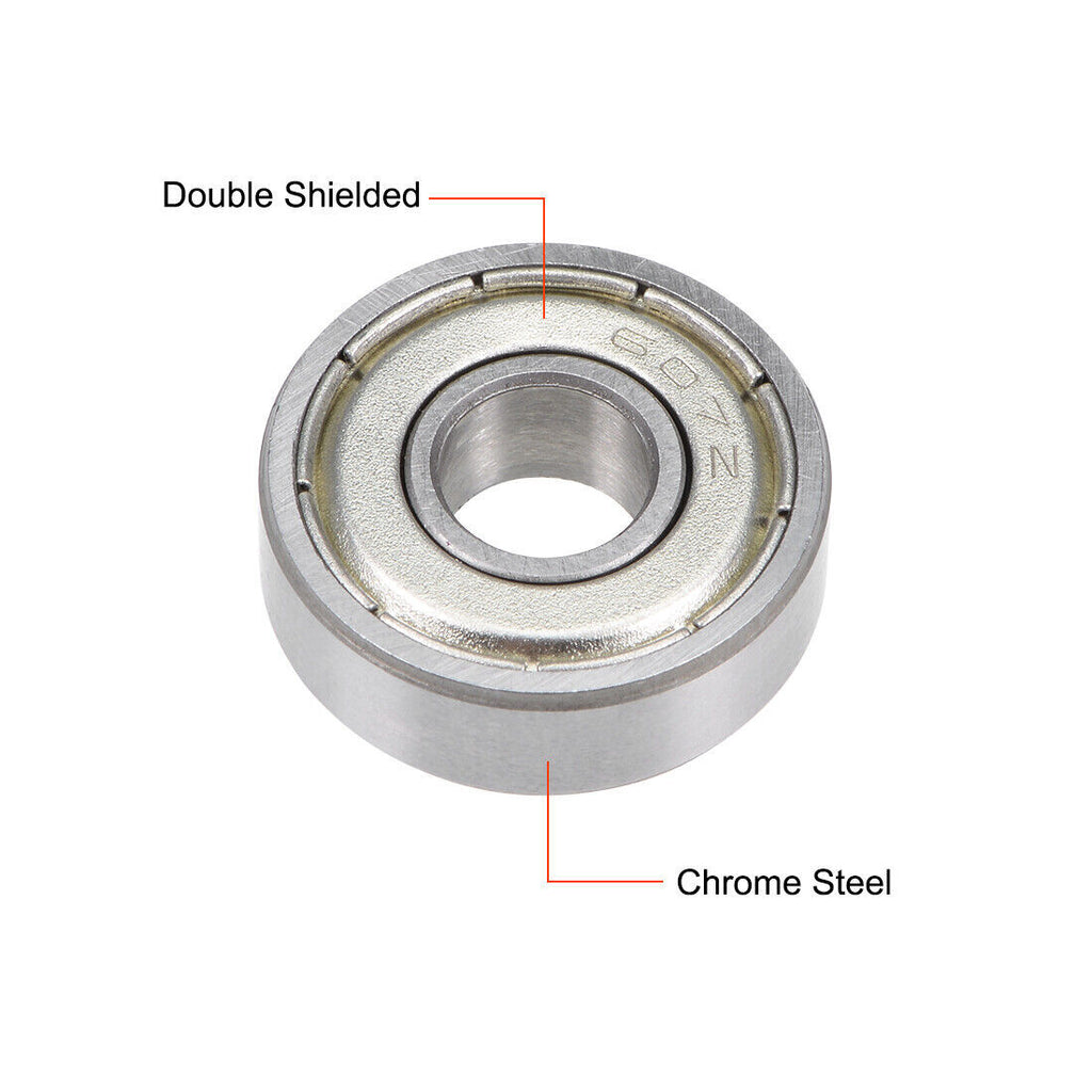 2pcs 607ZZ Deep Groove Ball Bearing 6x19x7mm Double Shield Chrome Bearing