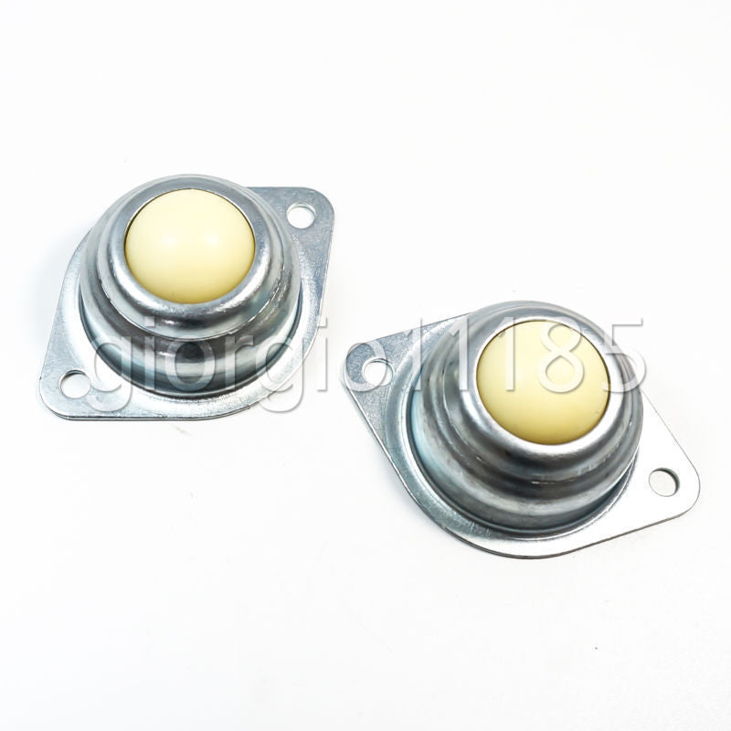 US Stock 2pcs Dia 1'' Nylon Ball Metal Transfer Bearing Unit Conveyor Roller