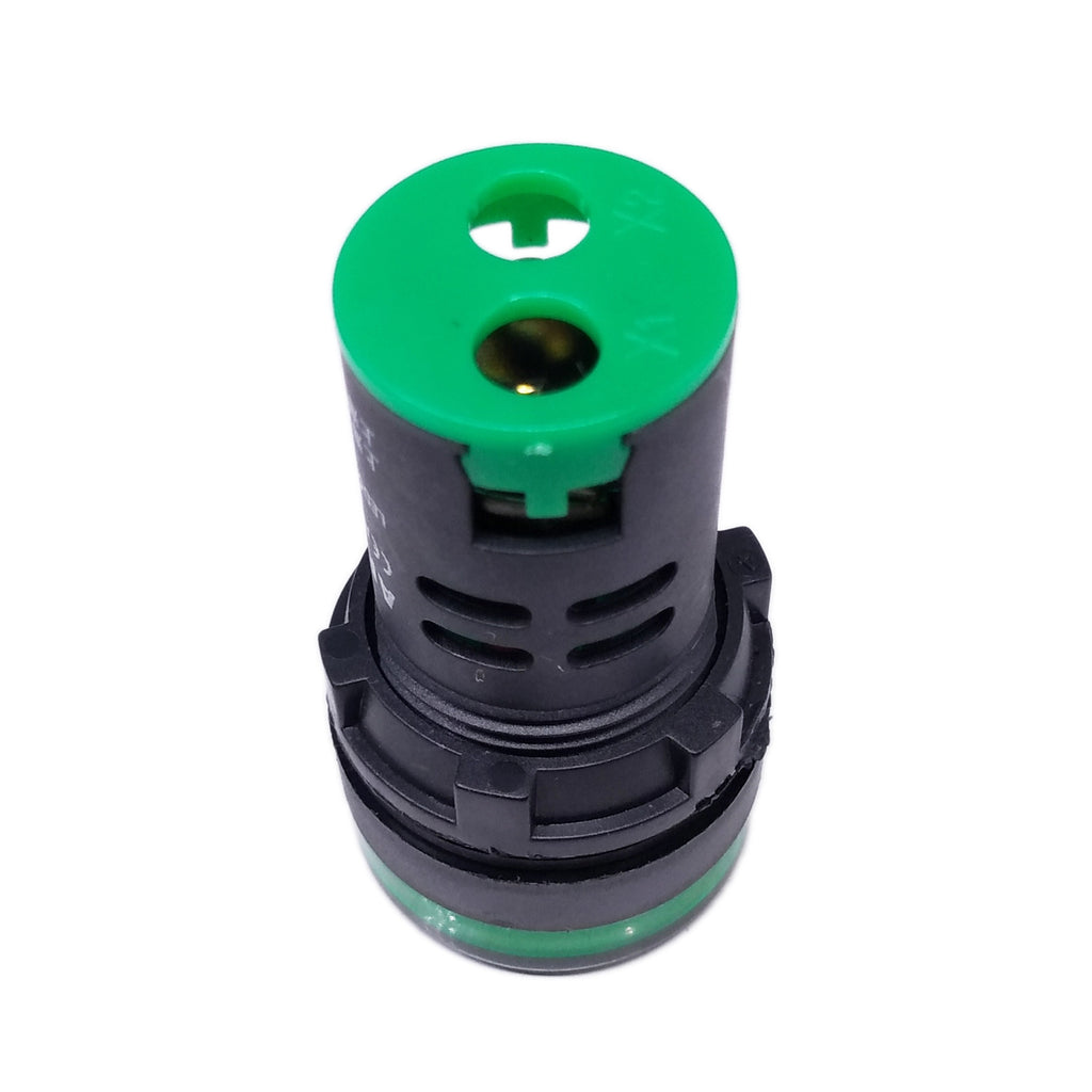 US Stock 5pcs Green LED Power Indicator Signal Light AC DC 24V 22mm AD16-22DS