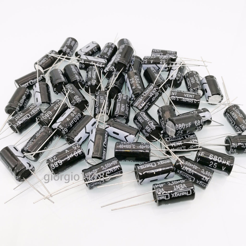 US Stock 50pcs Electrolytic Capacitors 680uF 680mfd 25V +105℃ Radial 8 x 15mm